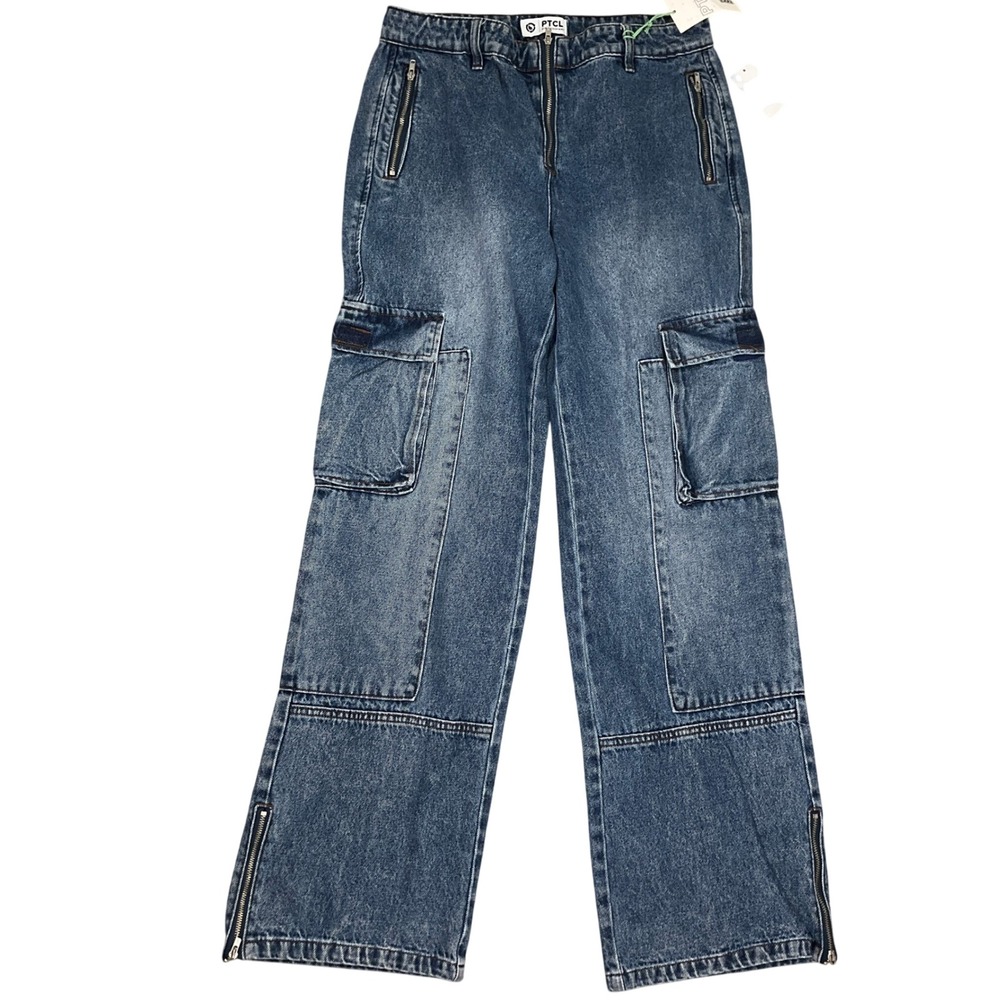 PTCL Ethical Jeans Mens 30 Blue Cargo  Wide Leg Gorpcore Y2K Cyberpunk Grunge